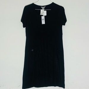 NEW-Contact New York Black Short Sleeve Dress SZ L